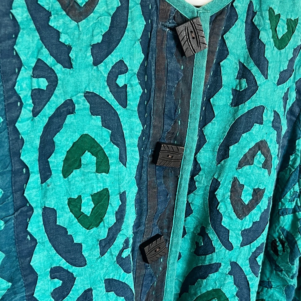 The Territory Ahead Vintage, Quilted, Appliqué Jacket with wood buttons - Sz XL - Picture 12 of 12